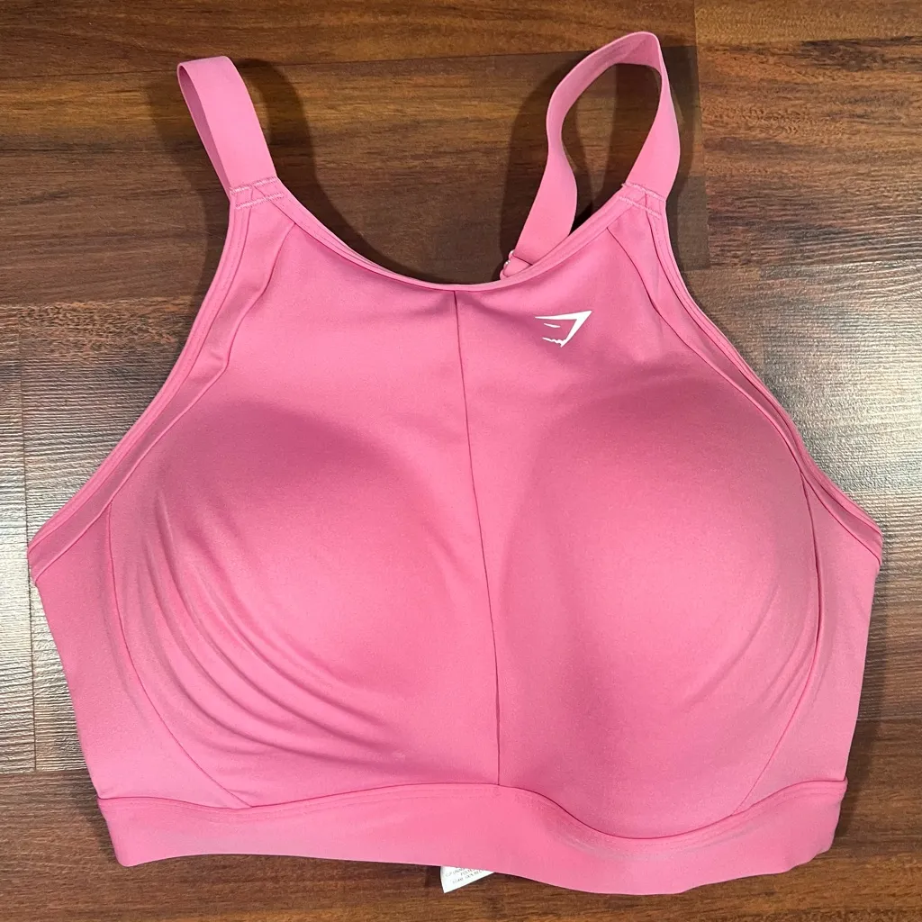 Gymshark High Support Sports Bra Pink 34E/F Racerback Adjustable Strap - Image 3