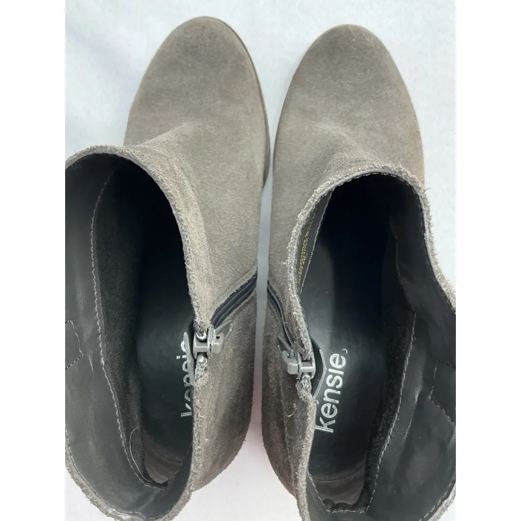 Womans Kensie Granger Ankle boots 10 M Gray Side Zip,block Heel Almond Toe - Image 6