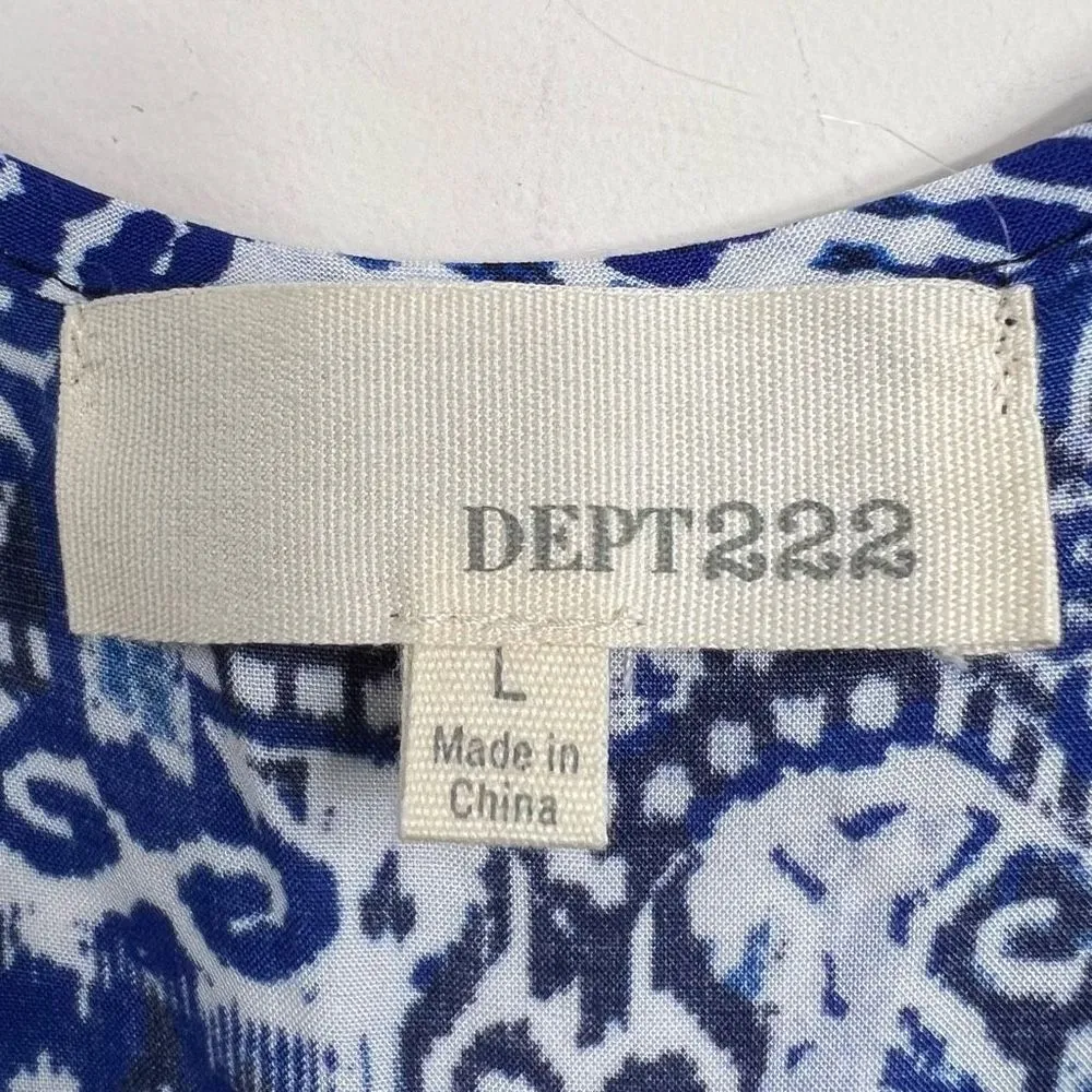 Department 222 Drawstring Waist Romper Blue Size L - Image 5