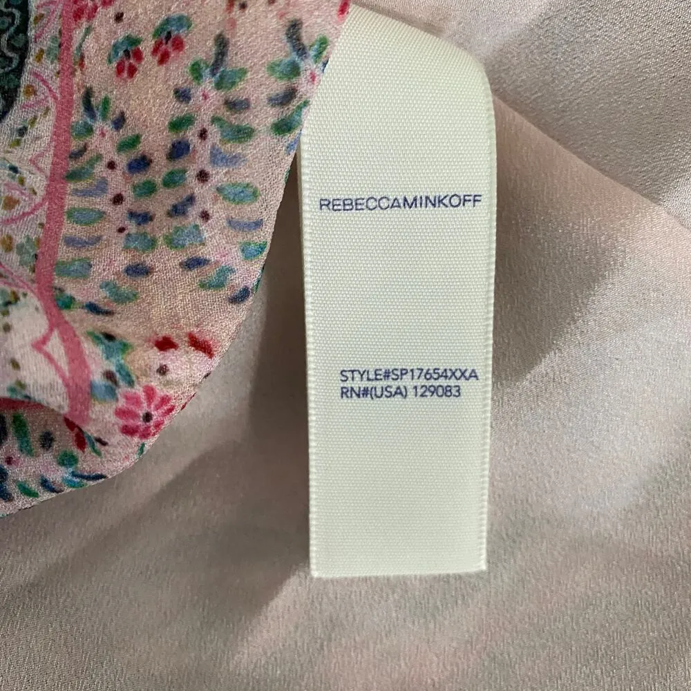 Rebecca Minkoff Pink Redland Bell Sleeve Patchwork Bohemian Mini Dress Small - Image 7