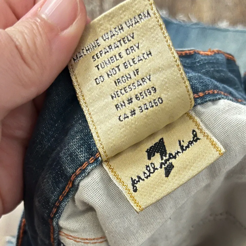 7 For All Mankind Denim A-Line Blue Jerome Dahan Midi Cotton Size 28 - Image 13