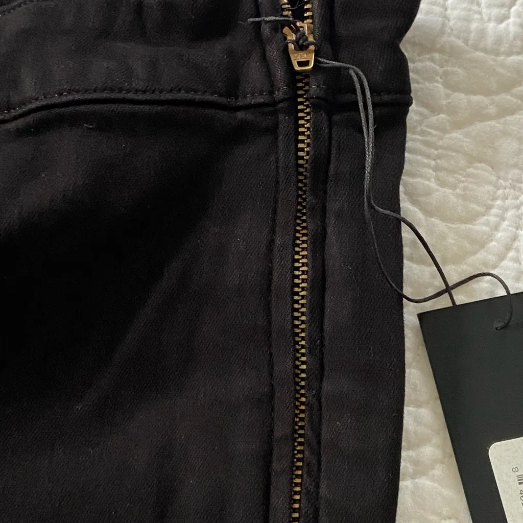 Edwin Lark Pull On Jet Black Boot Cut Side Zipper Jeans Size 34 Minimalist - Image 8