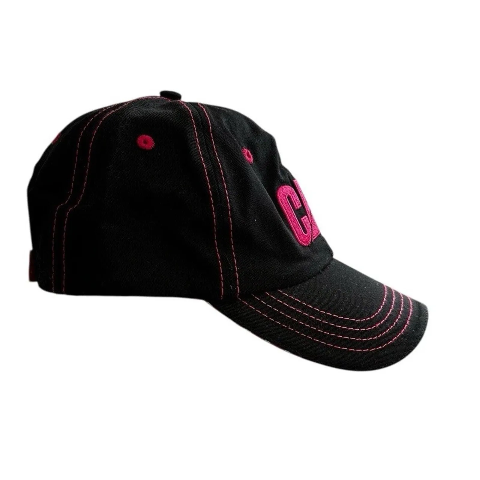 Caterpillar CAT Women’s Black Pink Stitching Polka Dot Baseball Cap Hat NWOT - Image 2