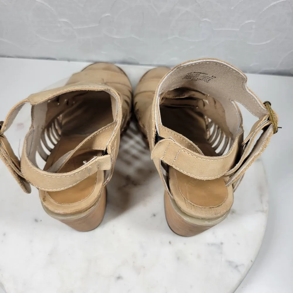 Freebird by Steven Bongo Sandals Womens 10 Taupe Leather Suede Gladiator Strappy - Image 7