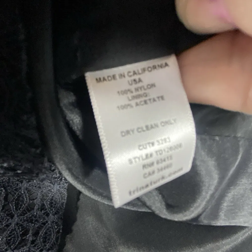 Trina Turk Dress Sz 8 Black Lace Knee Elegant Classic Cocktail Sophisticated USA - Image 14