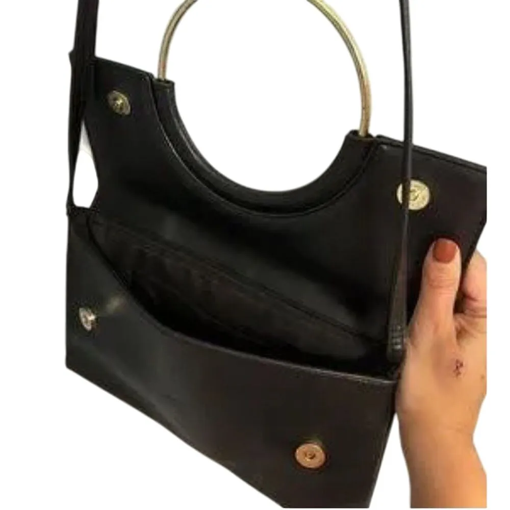 BCBG Black Addison Crossbody with Silver Metal Accent - Image 4