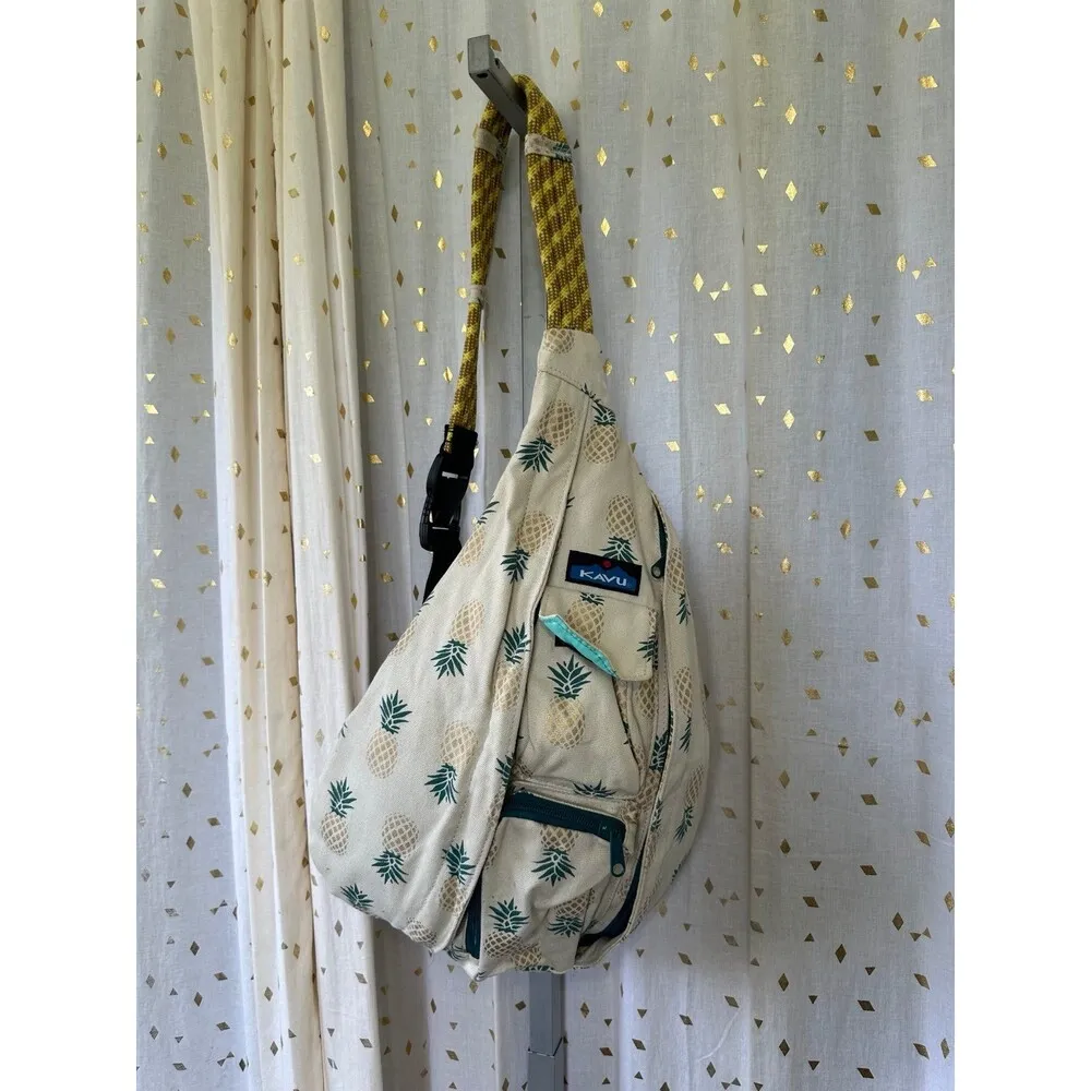 Kavu Original 100% Cotton Pineapple Express Rope Sling Crossbody Backpack Bag - Image 2