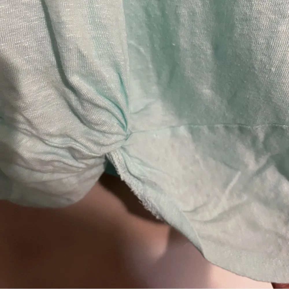 Ethereal Blue‎ Zephyr Twist Knot Linen Athletic Tank Top - Image 6