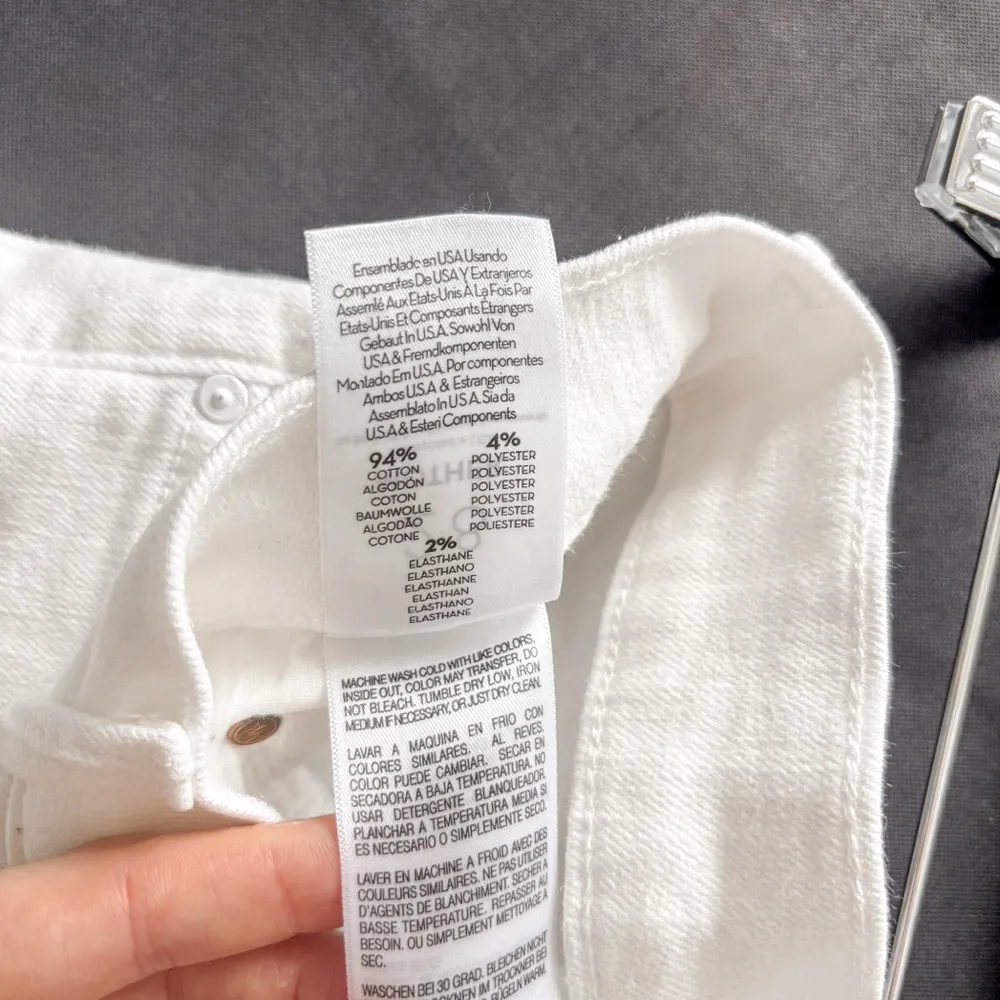 Mother The Insider Crop Step Fray Jeans Fairest Of Them All White Size 28 - Image 8