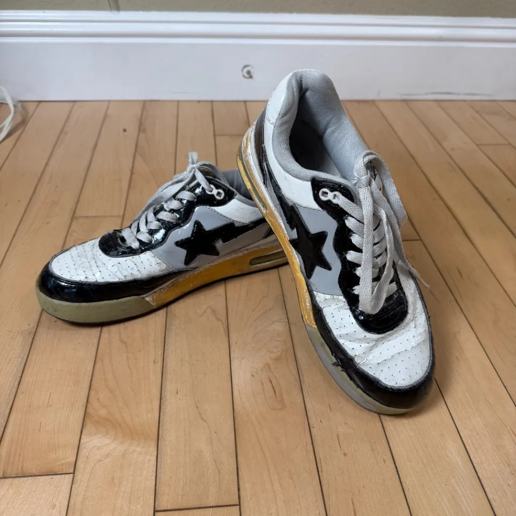 BAPE Black & White Star Sneakers Size Men's 5.5/ Women's 7.5 - Image 2