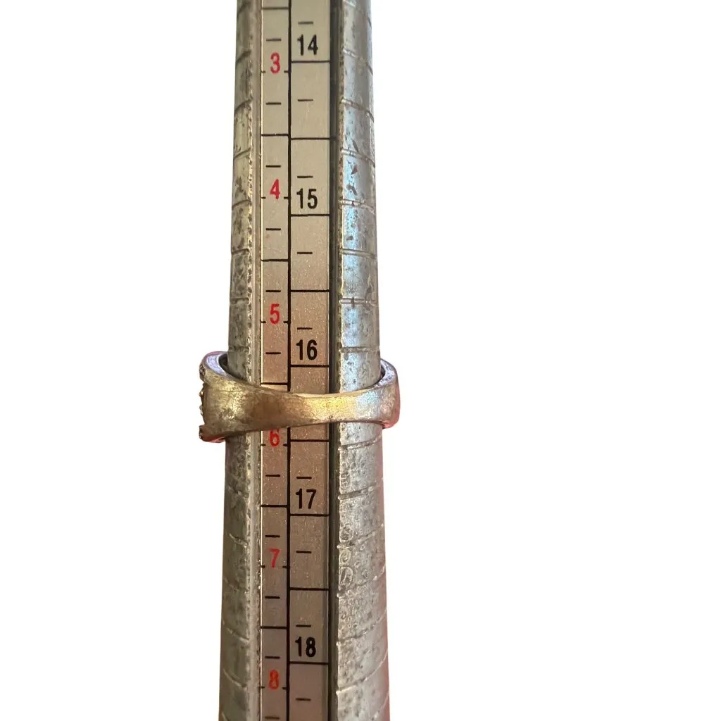 Vintage Amethyst Sterling Silver Ring Oval Center Stone Spinel 5.41g Sz 5.75 - Image 6