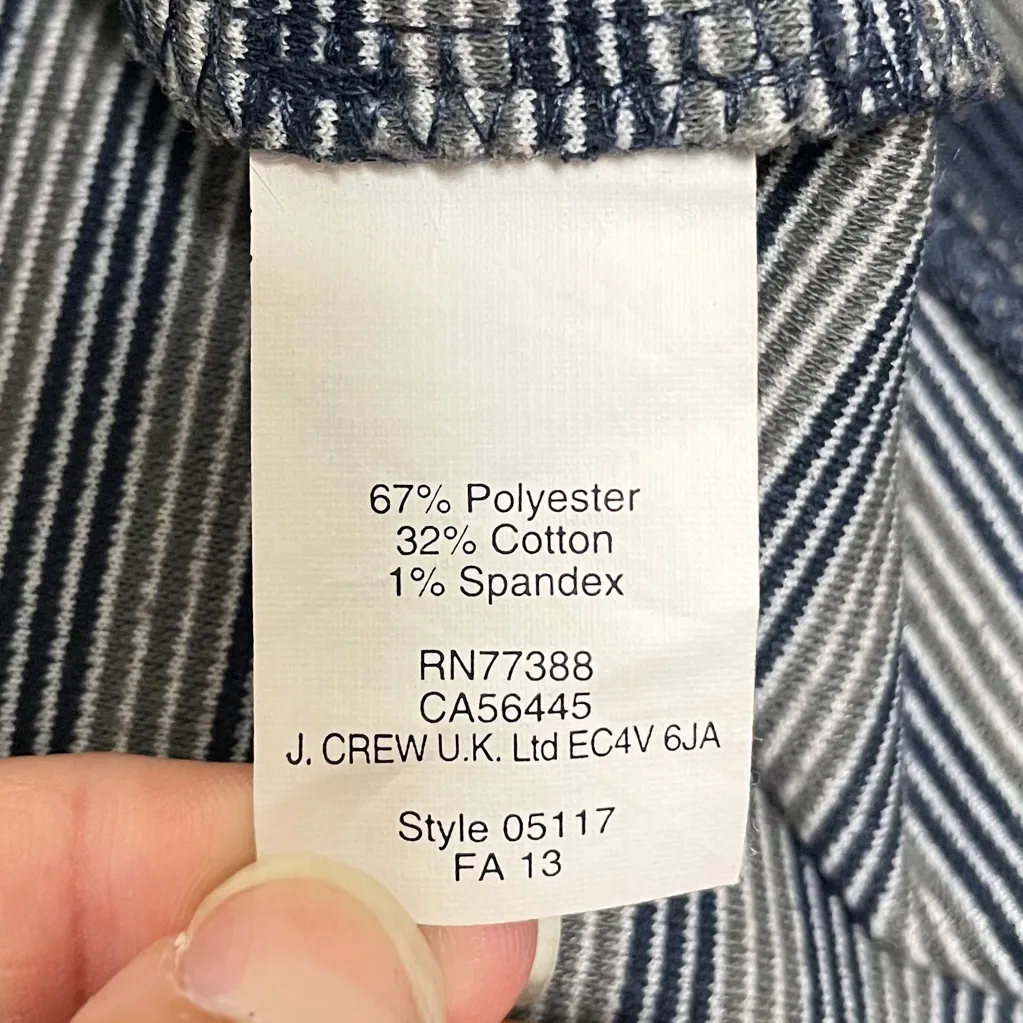 Madewell Navy Blue Gray Textured Stripe Skirt Small Elastic Waistband Stretch - Image 7