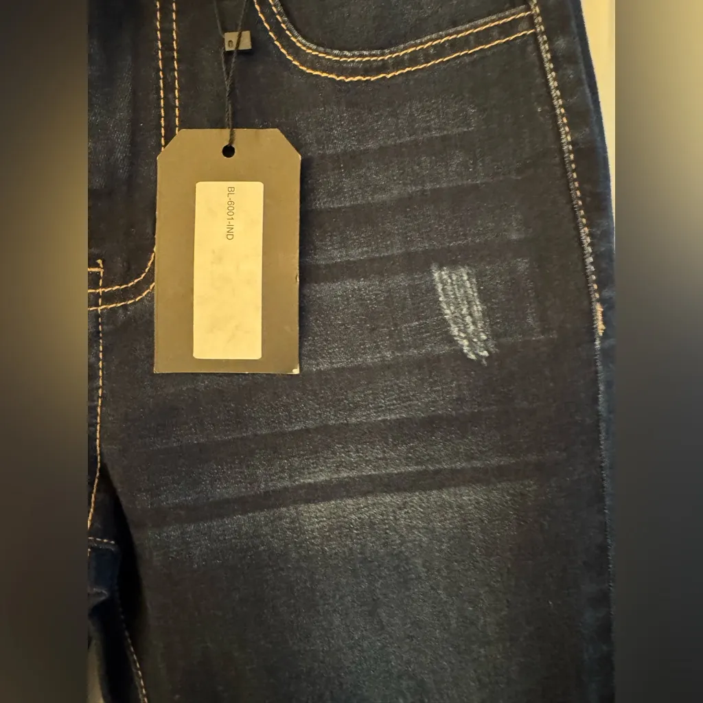 Black Pearl Denim Los Angeles Indigo Women’s Blue Distressed Skinny Jean Size 3 - Image 4