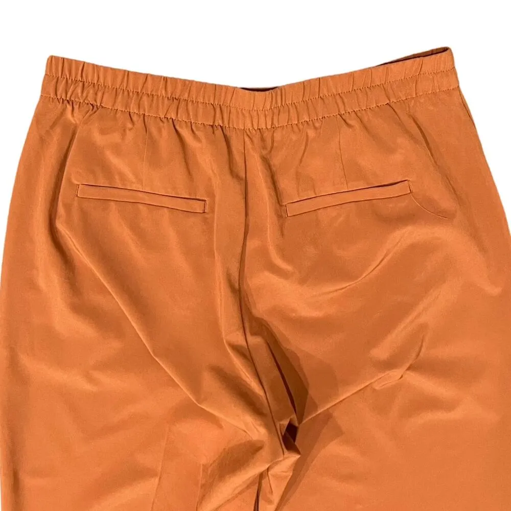 Banana Republic Satin-Like Tapered Pants Burnt Orange Size S Polyester Spandex - Image 10