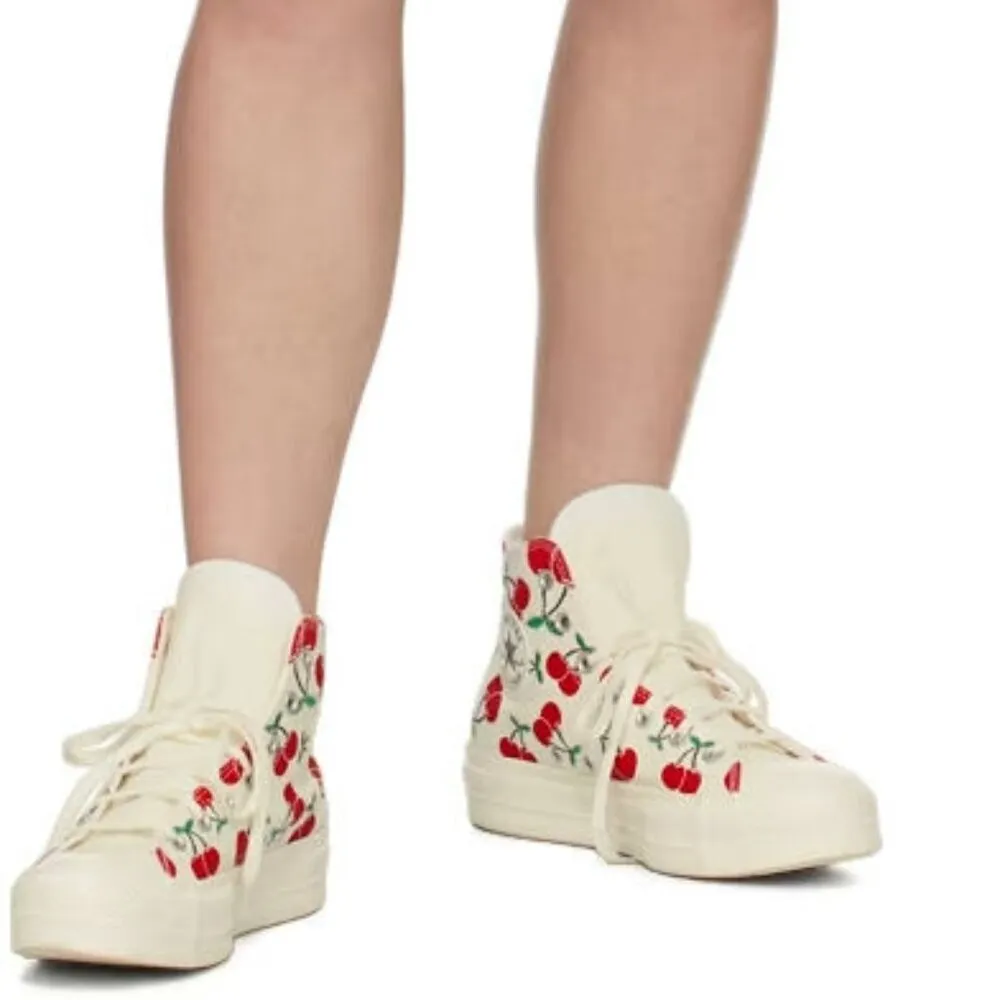 CONVERSE Off-White Chuck Taylor Lift Platform Cherries High Top Sneakers 7.5 - Image 5