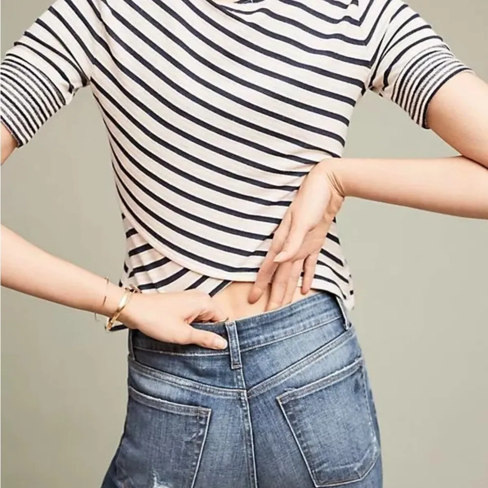 Anthropologie brand navy/cream striped shirt - Image 5