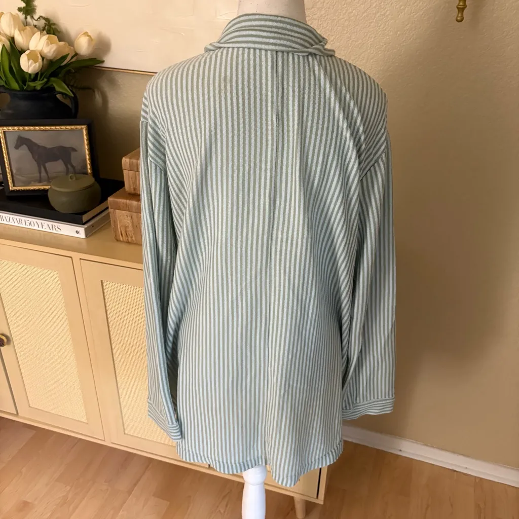 FREE PEOPLE BEACH Better Days Striped Oversized
Button Down Top‎ Size Medium - Image 4