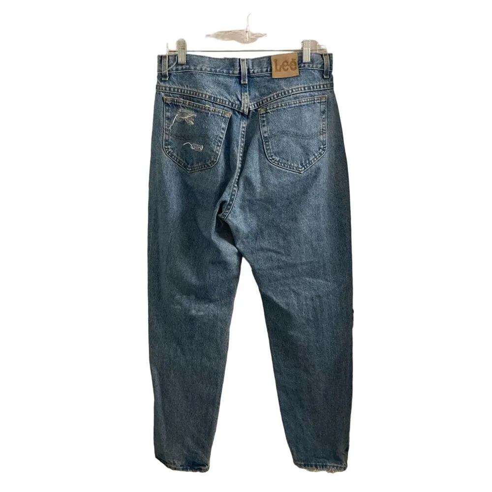 Vintage Lee Mom Distressed Light Wash Jeans - Waist Size 32 - Image 2