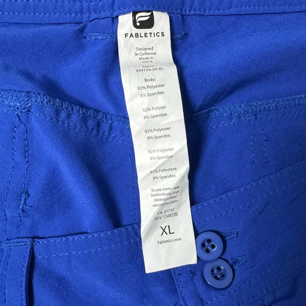Fabletics Serena Wide Leg Convertible Cargo Pants XL Electric Blue - Image 6