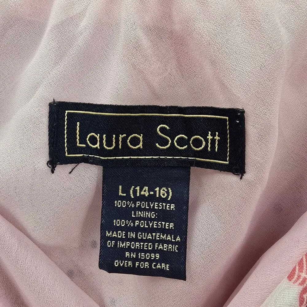 Laura Scott Pink Floral Flare Boho Indie Y2K Knee‎ Length Cottage Skirt Large - Image 5