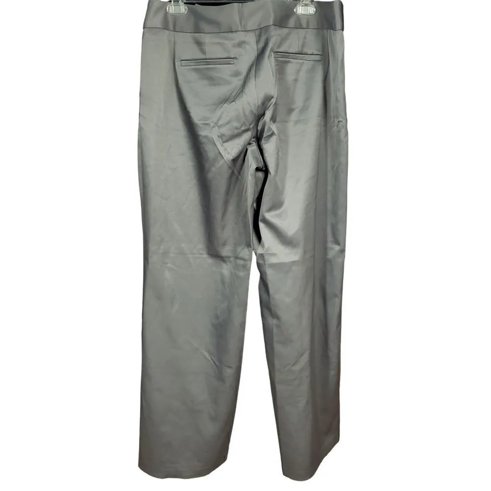 Vintage Spiegal Pants Size 14 Gray Wide Leg Flared Work Flowy Office 90s Y2k - Image 6