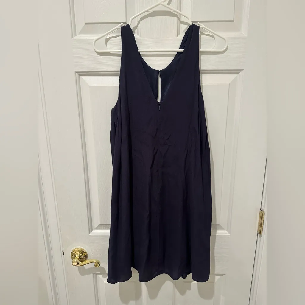 ASTR The Label Navy Blue Silk Blend Shift Dress - Image 4