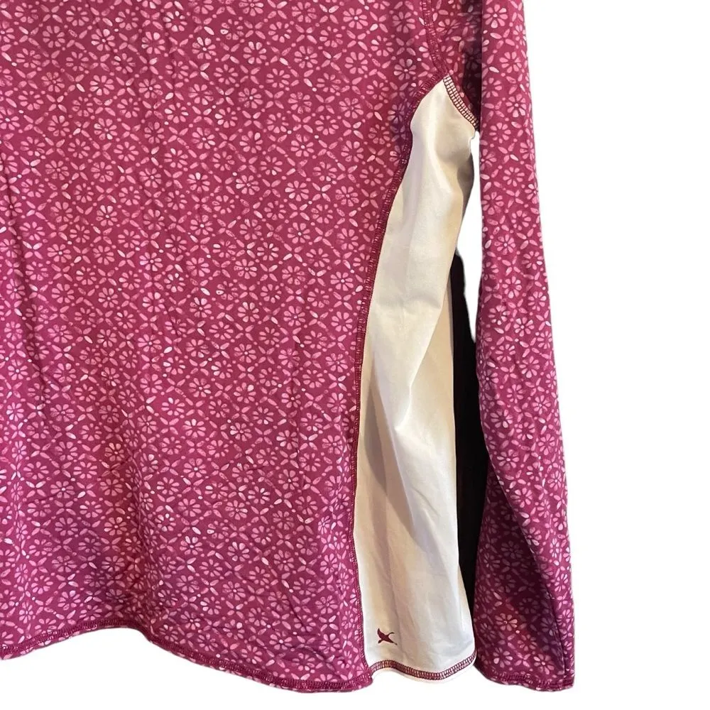 Eddie Bauer	Women's Pink and White Floral Hiking Long Sleeve Shirt - Image 3
