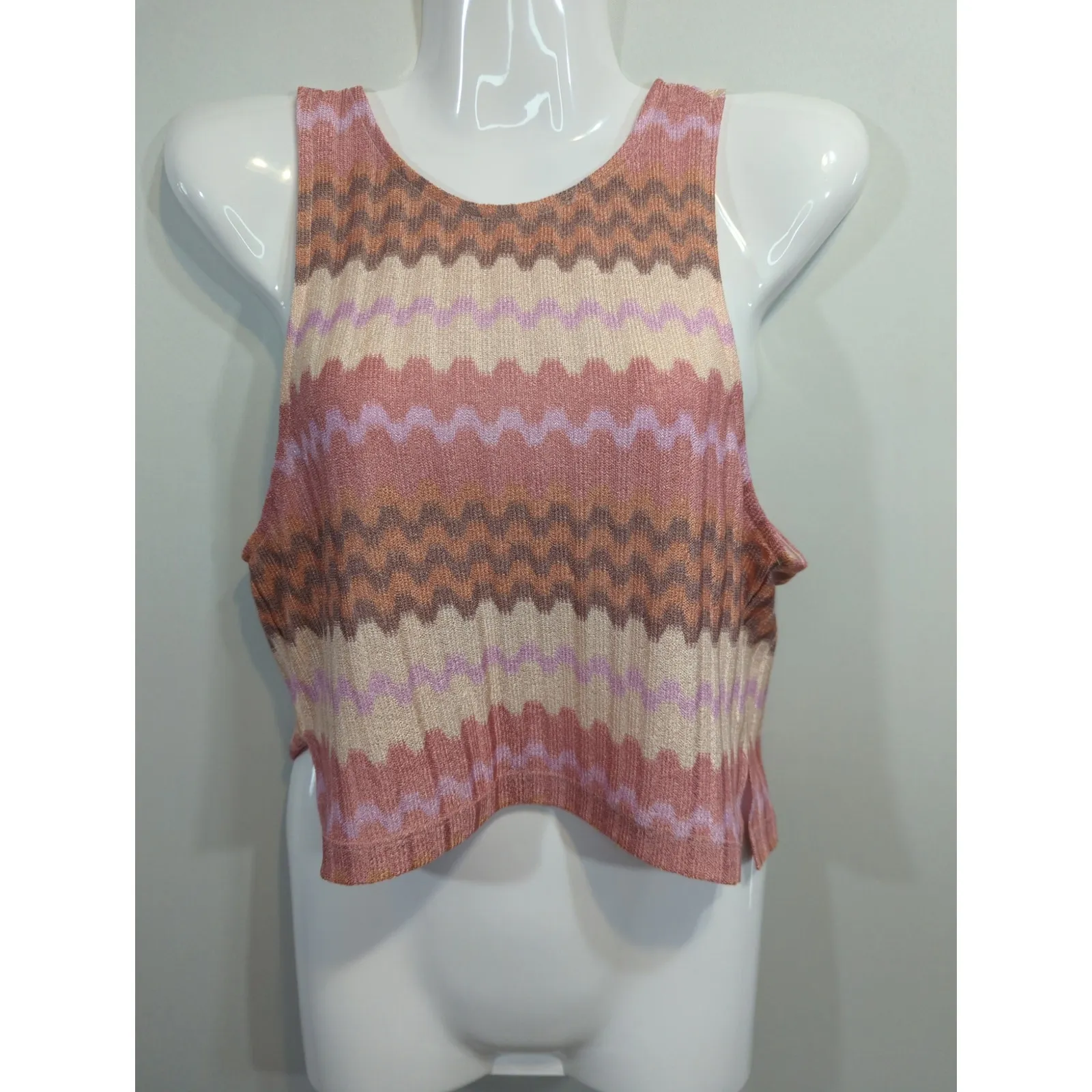 Forever 21 Multicolor Zigzag Striped Breezy Tank Women's Large Coastal Cowgirl - Image 2