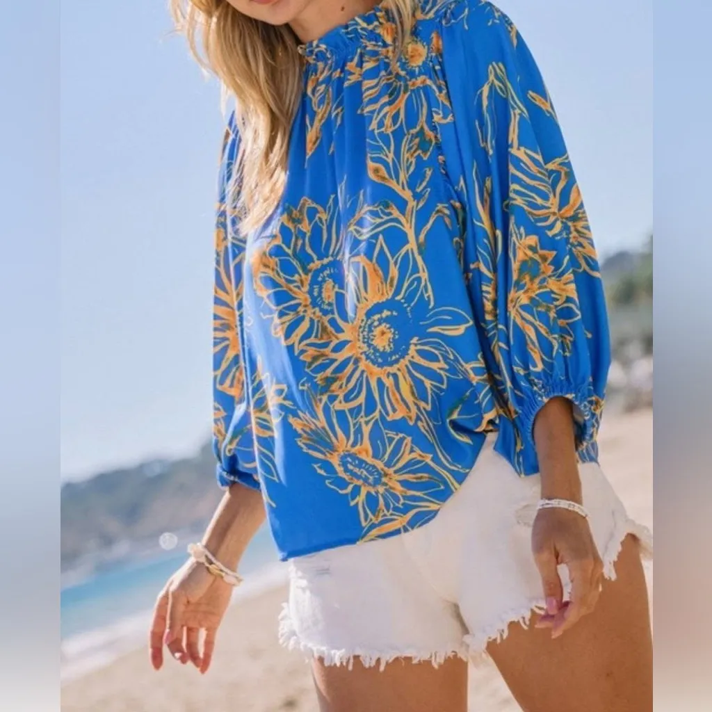 ODDI M Boutique Dolman-Sleeve Sunflower Top - Image 2