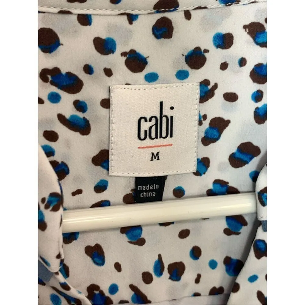 Cabi Women's Animal Print Knee Length Sleeveless Shirt Dress White Size Medium - Image 2