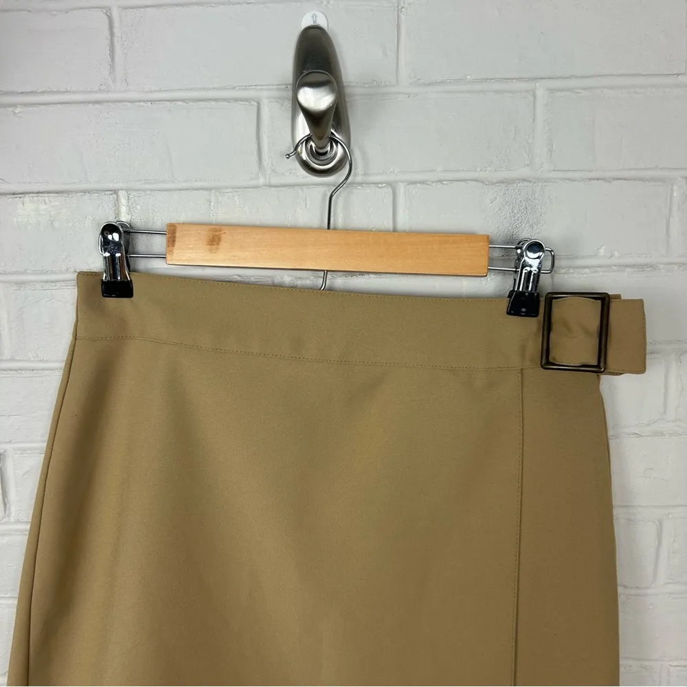 Vintage NY & Co. New York & Company Tan Wrap Skirt Size 10 - Image 3