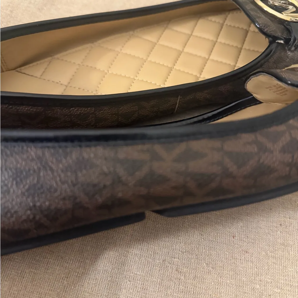 Michael Kors Black and Browns Signature logo Loafers with Gold Logo - Image 7
