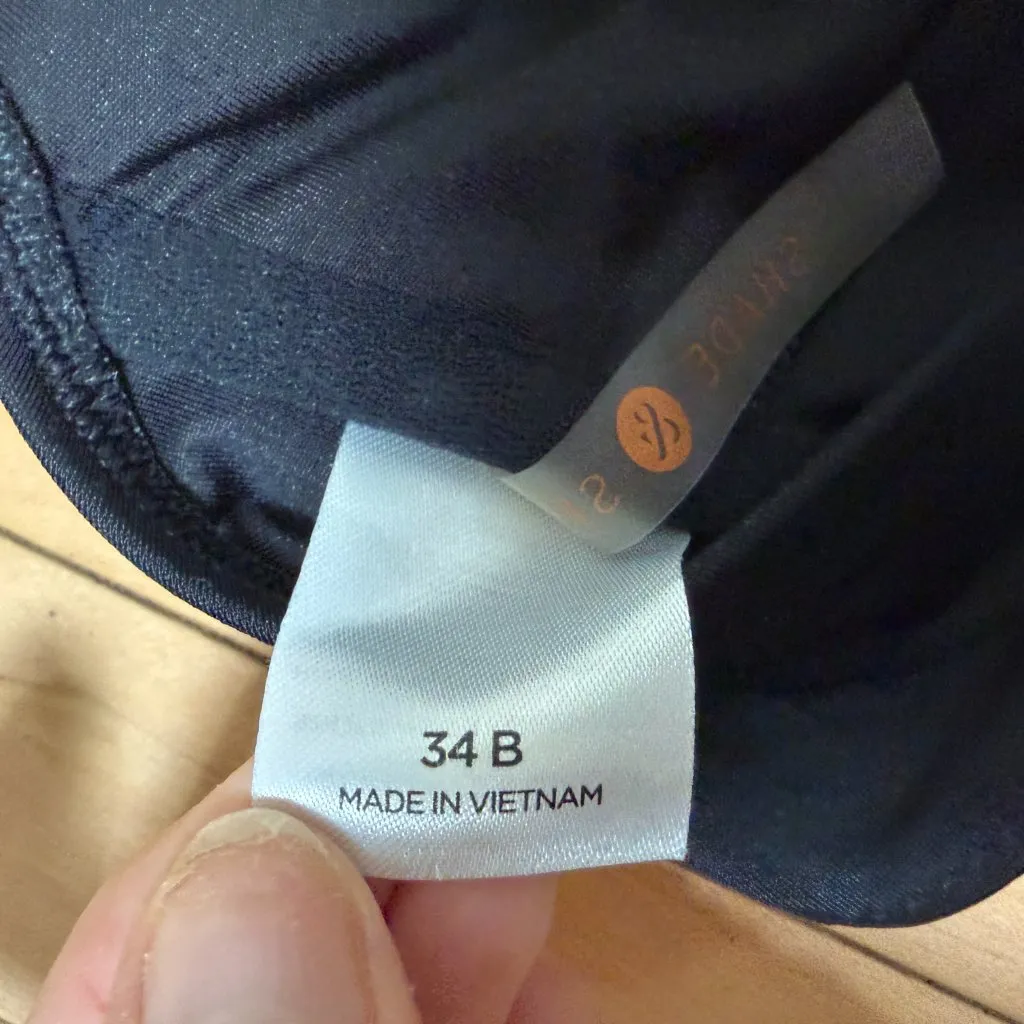 Shade & Shore Twist Cutout Black Triangle Bikini Top Size 34B - Image 6