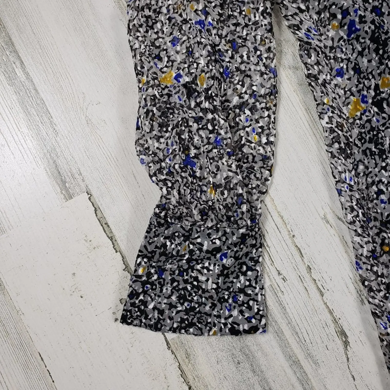 NWT Reiss Charlotte Black & White Burnout Ditsy Print Mini Dress Women's Size 2 - Image 5