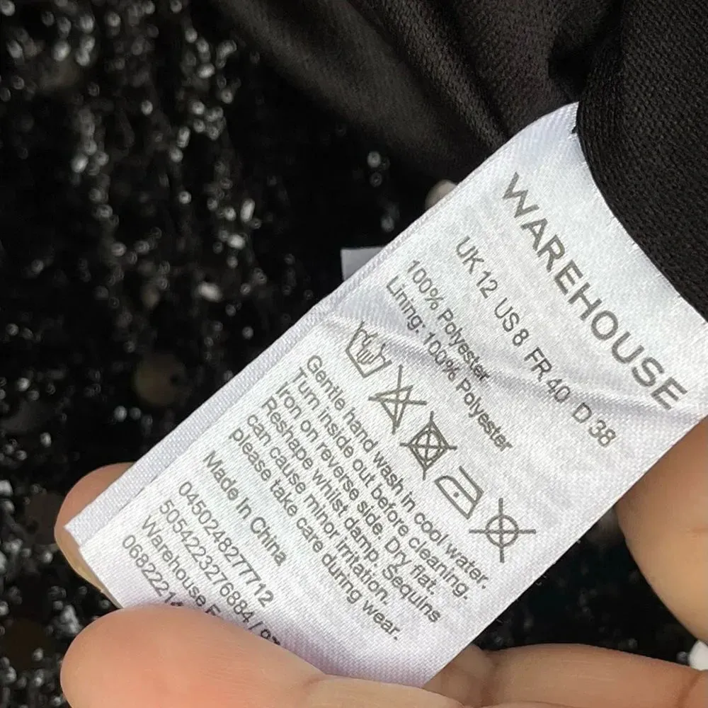 Warehouse London Sequin evening dress size 8 Black - Image 12