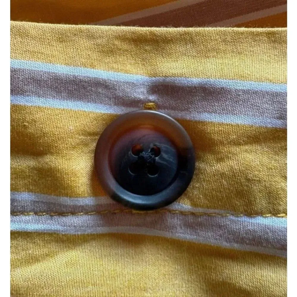 Urban outfitters Sun Dress Yellow, Scoop Neck Midi Side Button Cotton SZ L #2018 - Image 12