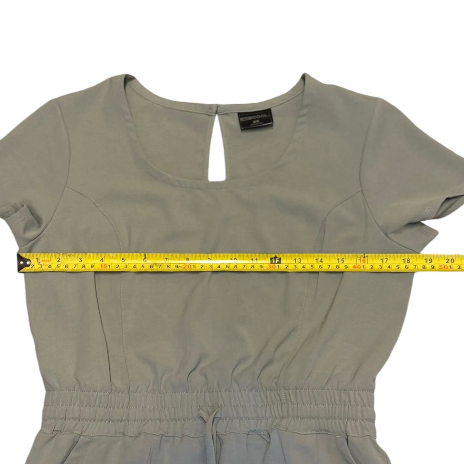 32 Degrees Cool Gray Round Neck Elastic Waist Dress Small NWOT - Image 4