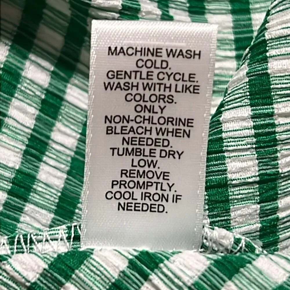 CATO plus size 14/16W Cape Town jelly bean blouse green and white checkered nwt - Image 10