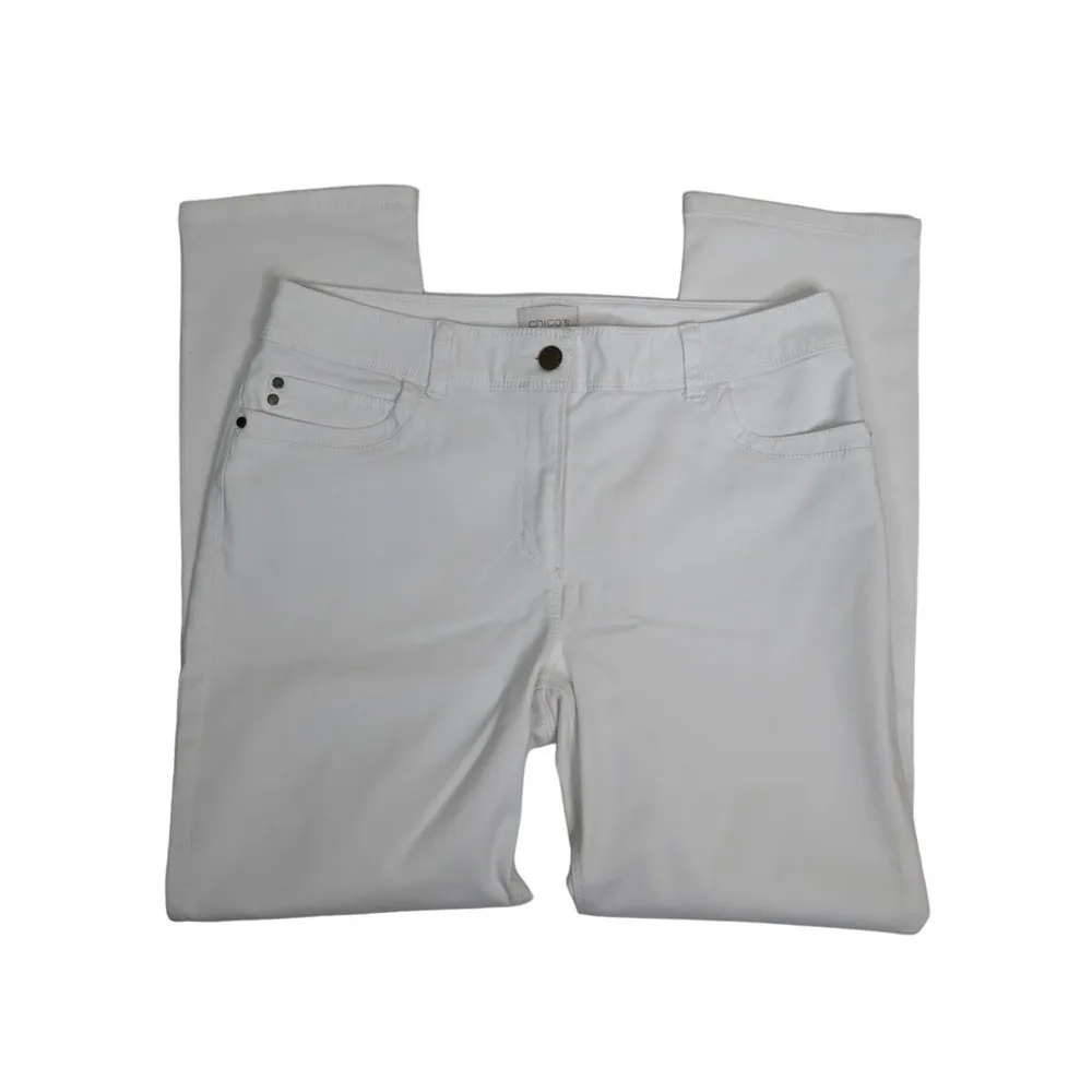 Chico's Womens 6 Chico's 0.5 Skimmer White Jeans - Image 4