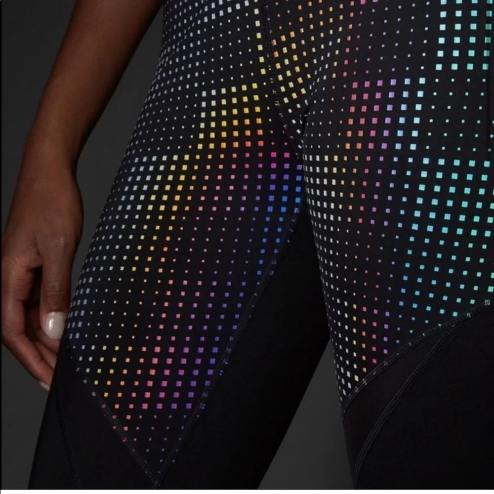 Athleta Aurora Precision 7/8 Reflective Tights Black Leggings 7/8 Length XXS - Image 7