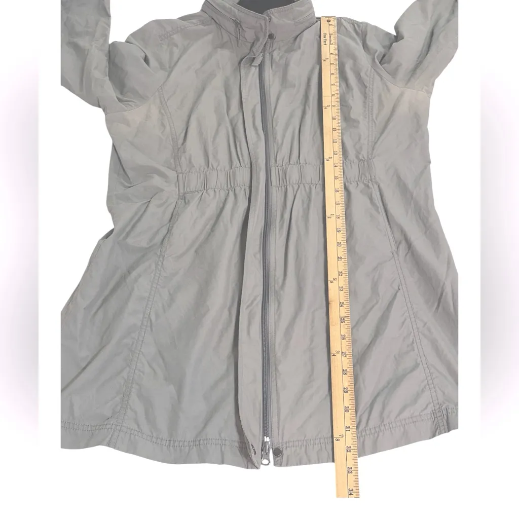 Eileen Fisher Y2K trench coat - windbreaker -raincoat with  hidden hood Sz  XL - Image 14