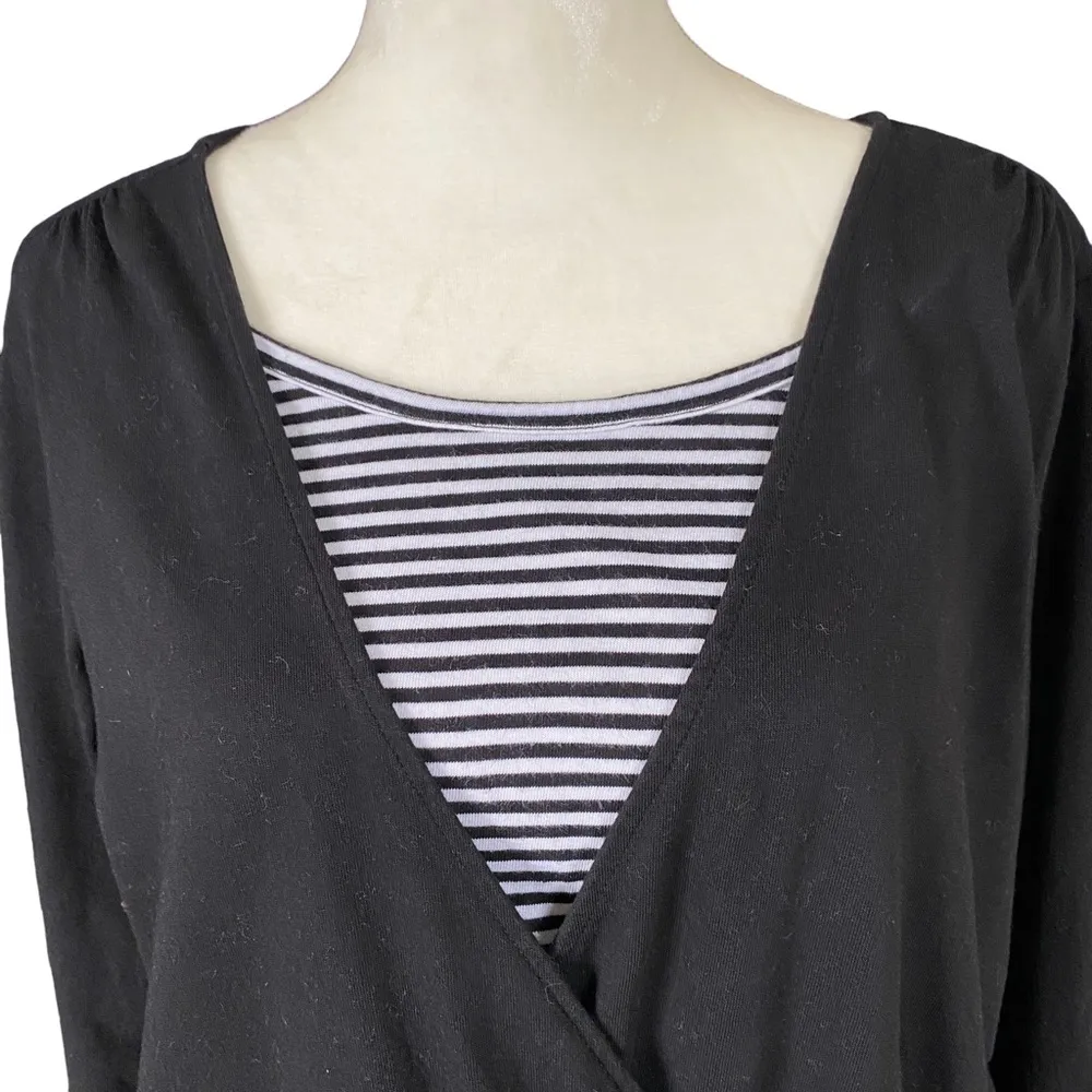 Studio Works dressy black and white 3/4 length sleeve top women’s size 1X - Image 5