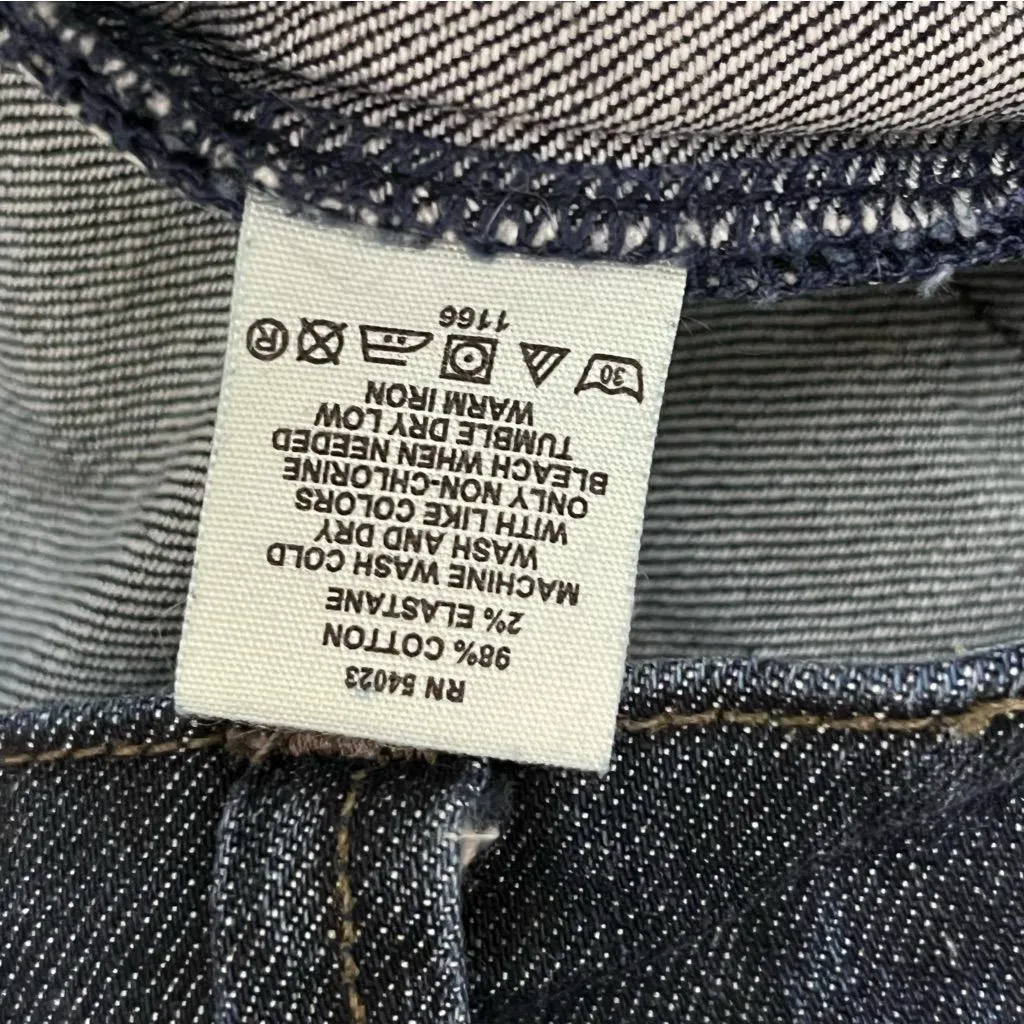 GAP Womens 12 Dark Wash Denim Wide Leg Jeans Casual Office Comfort Stretch 34x29 - Image 5