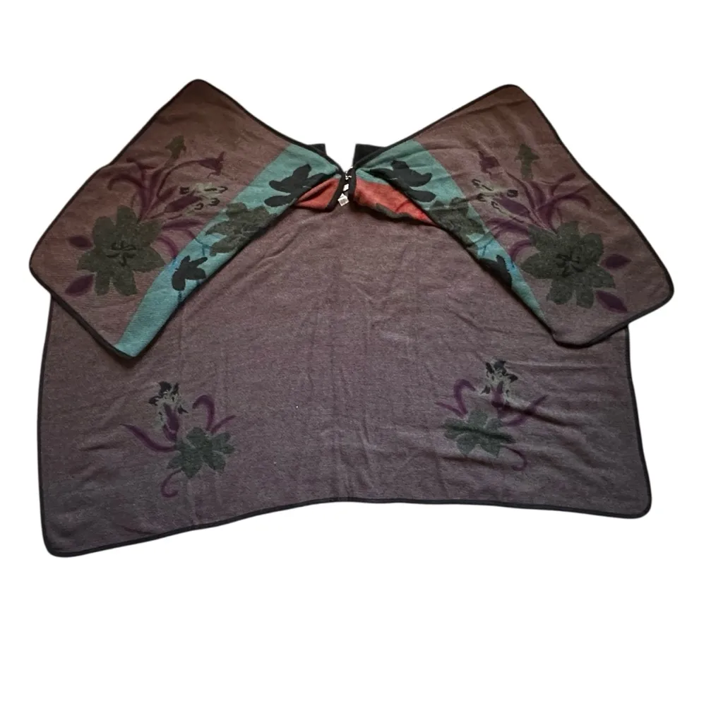 Marc New York Andrew Marc Plaid Poncho Wrap Cape Belted One Size - Image 4