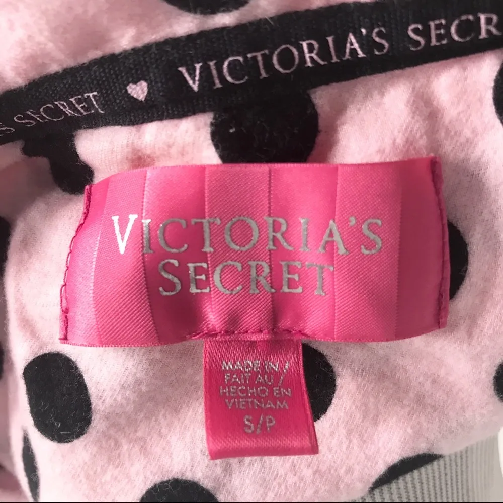 Victoria’s Secret Pink & Black Polka Dot Sleep Shirt Pajama Top Size Small - Image 7