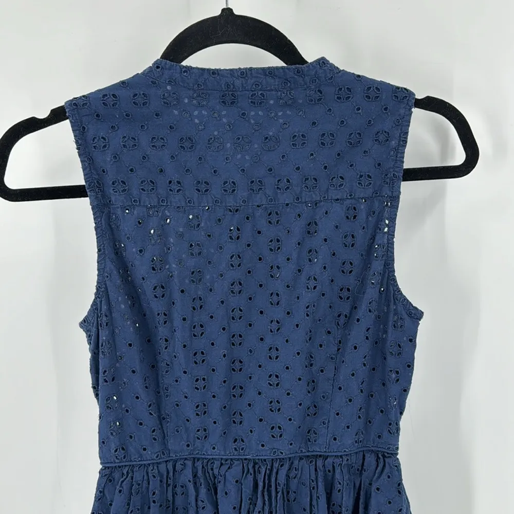 J.Crew Eyelet shirtdress nautical preppy coastal summer Hamptons classic chic Blue Size 4P - Image 10