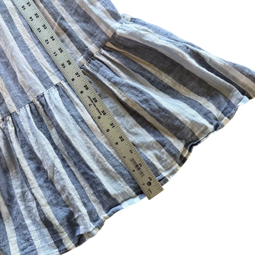 Beach lunch lounge XS Striped Blue & White Tiered Dress - Image 6