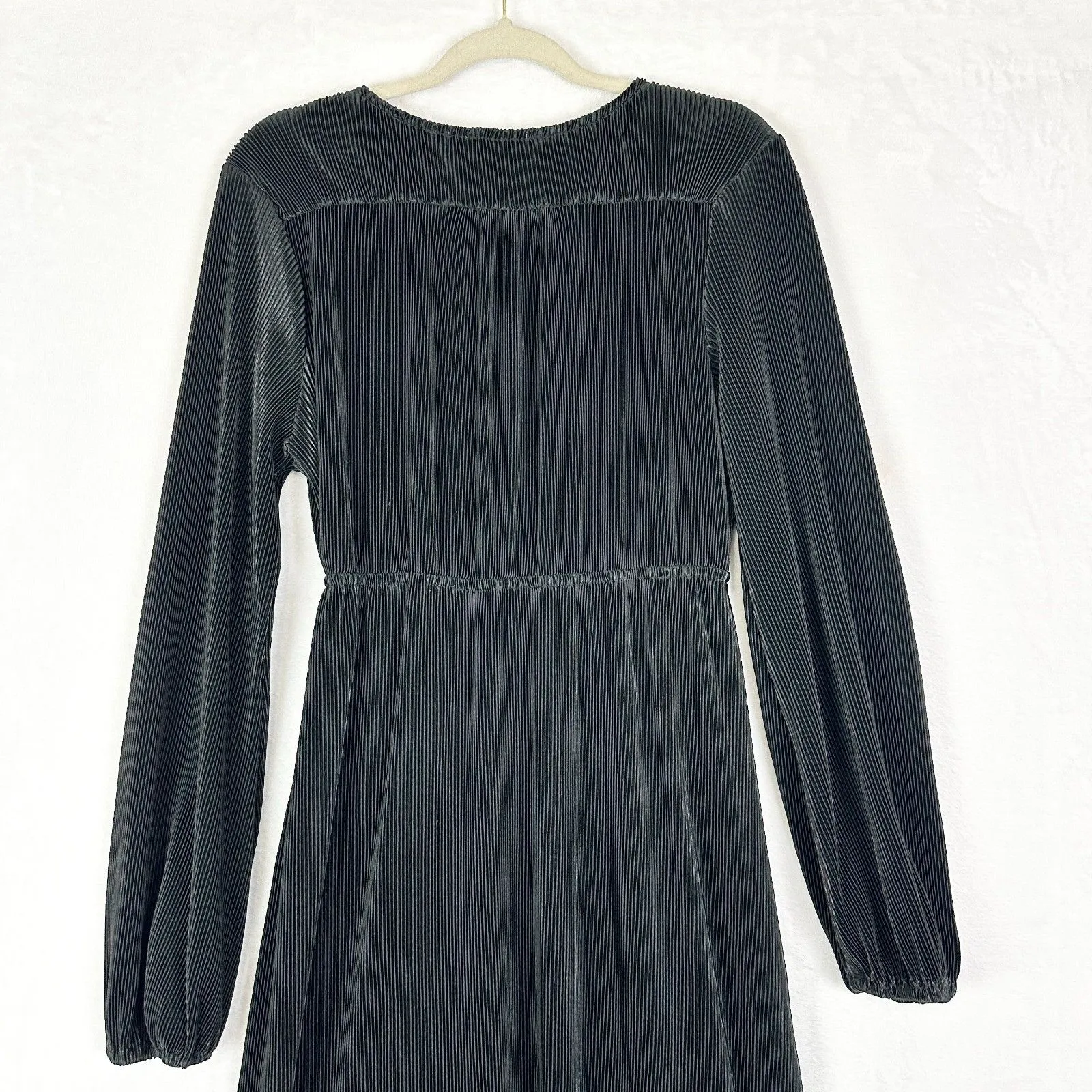 Baltic Born Venus Pleated Maxi Dress Size Large Black Velvet Party Maternity - Image 6