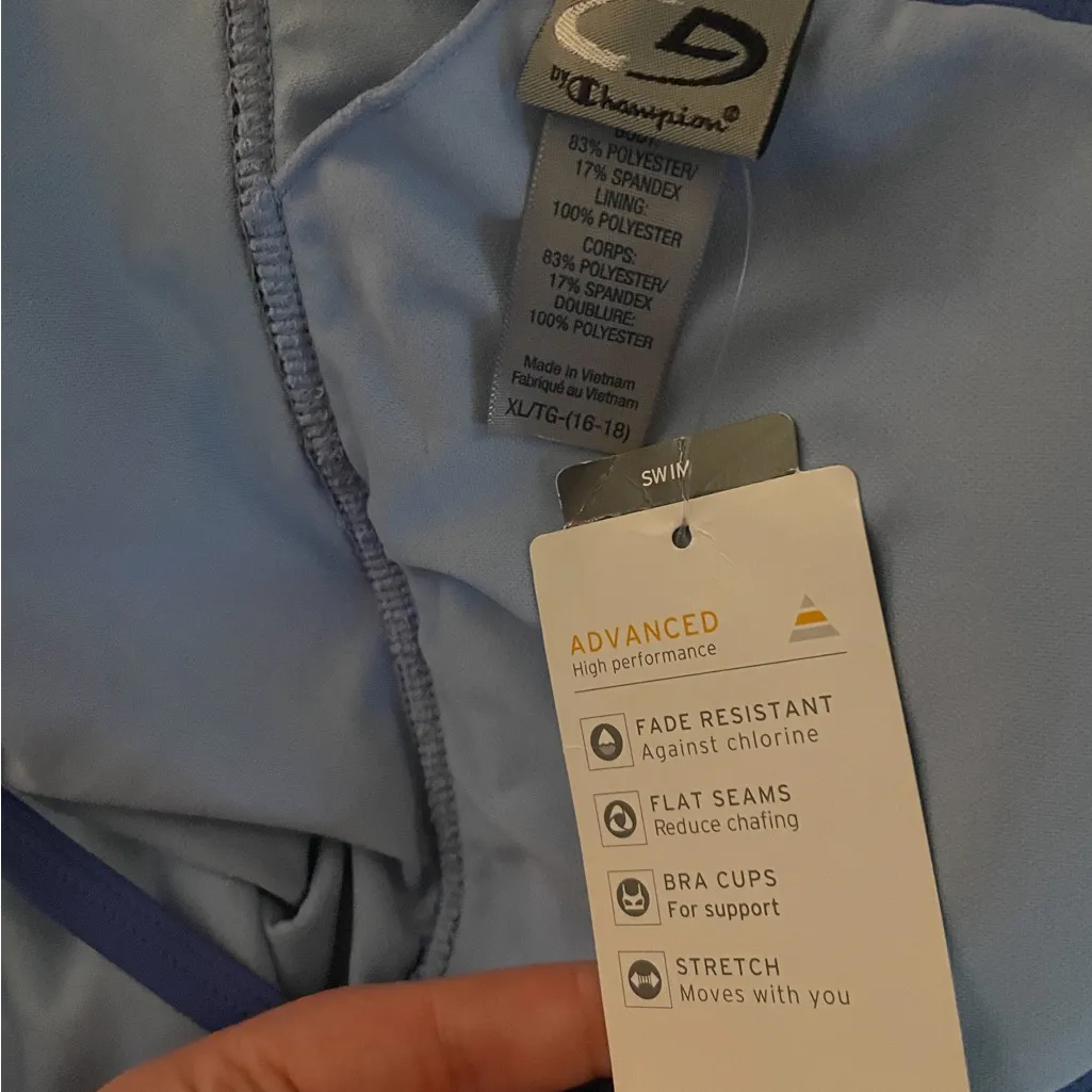 NWT Champion Blue One Piece Swimsuit - Image 4