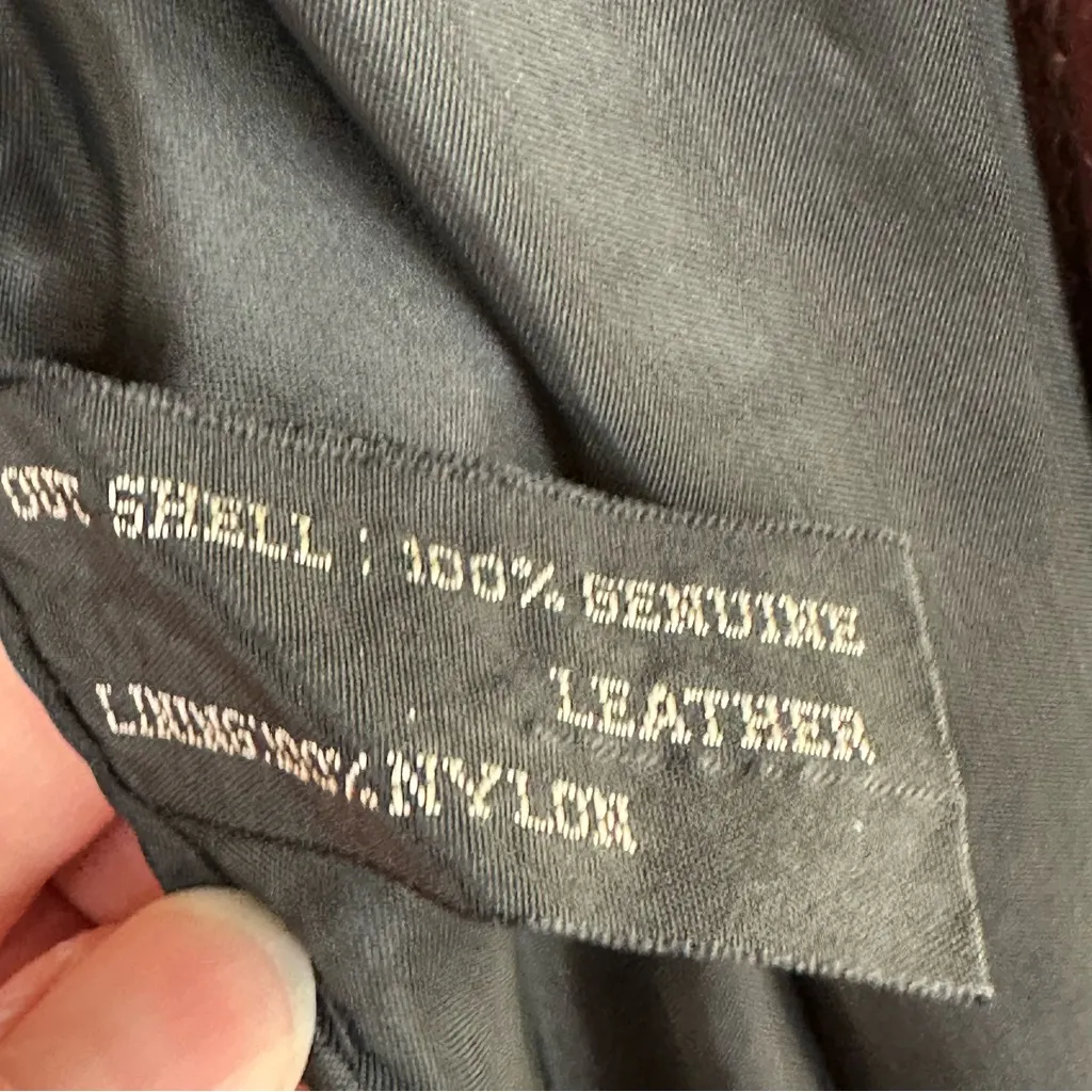 Vintage Pelle Two Toned Black & Burgundy Long Leather Trench Coat Womens Medium - Image 15